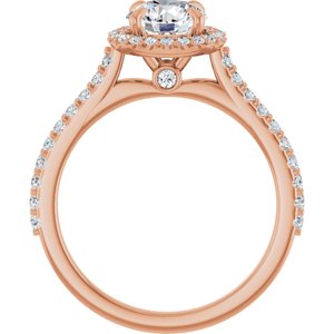 14K Rose 6.5 mm Round Forever One™ Moissanite & 1/3 CTW Diamond Engagement Ring